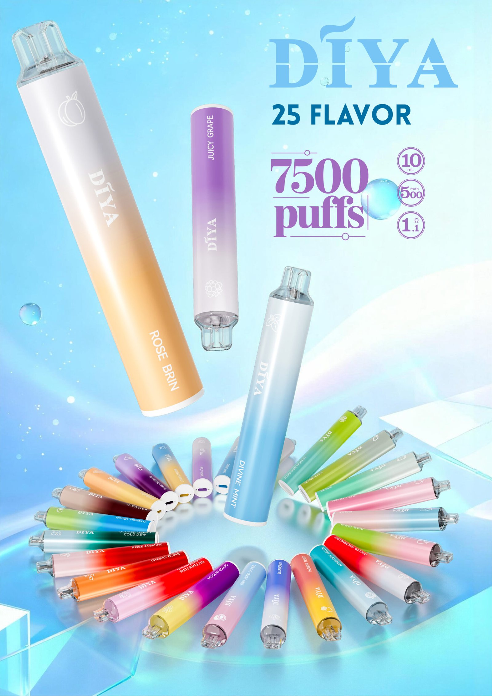 【夏日沁涼激爽】DIYA 叮啞 7500 搭載 500mAh 瞬能快充技術、回血神速戰力滿格 10ml 巨量裝載挑戰續航極限 台灣現貨:圖片 3