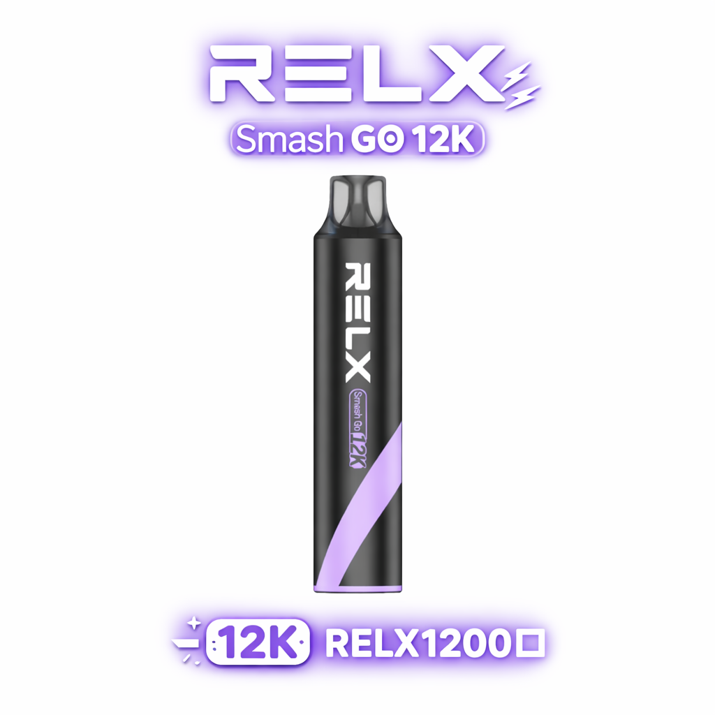 RELX Smash Go 12000Puffs 5%強勁擊喉感、一秒上頭 15ml 爆爽大油量 400mAh快充長續航 穩壓續航不斷電 解癮天花板 台灣現貨