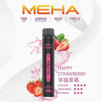 MEHA 魅嗨小黑條 7000抽 告別頻繁換彈 650mAh電力核心支援快充 極強冰爽系列 每一口都清新舒暢 3% 黃金配方綻放極致滿足感 台灣現貨秒發:圖片 8